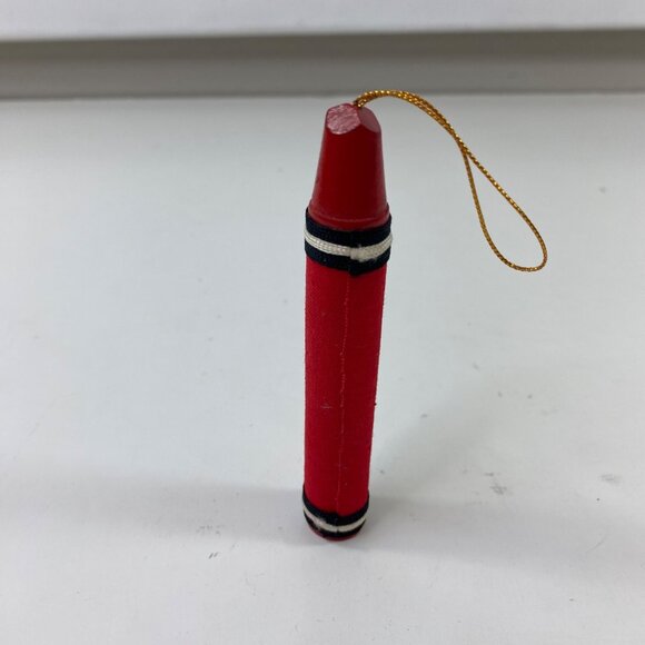 Ornamet Set Red Green White Tartan Plaid Mini Teddy Bear Bow Red Crayon - Picture 10 of 13